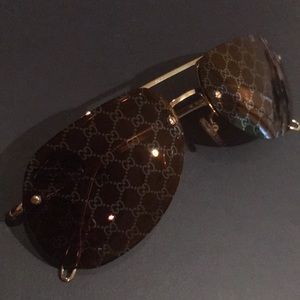 Gucci Vintage Monogram Aviator Sunglasses